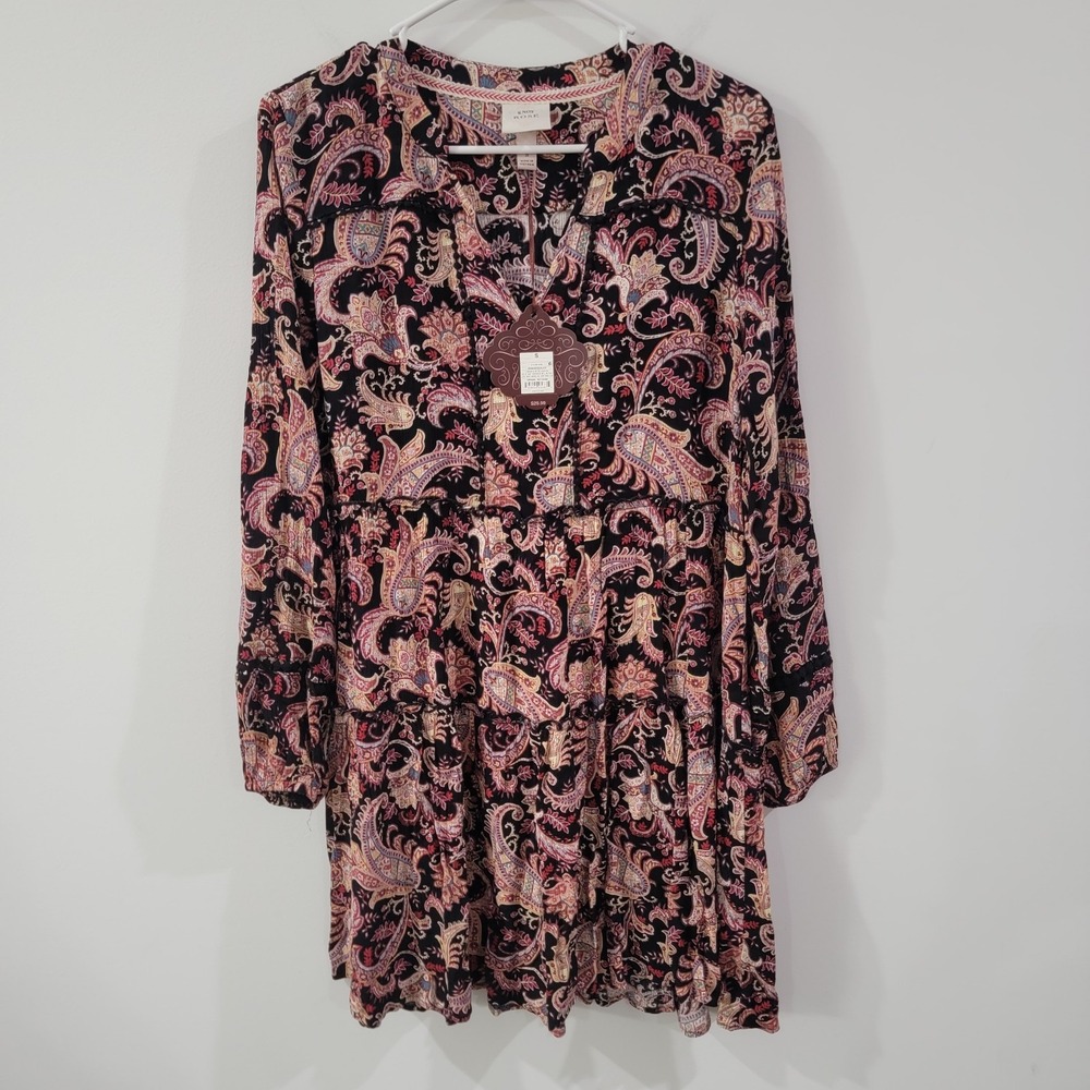 Knox Rose Womens Mini Dress Size Small Floral‎ Boho Peasant Indie Whimsigoth